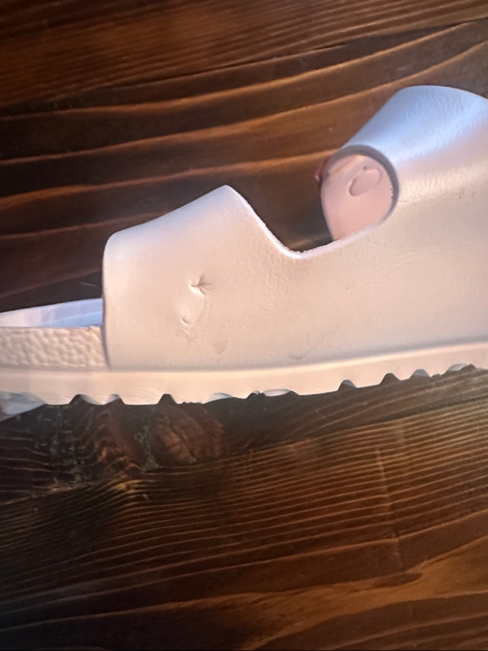 Birkenstock Two-Strap Slides in Pale Pink with Rose-Gold Buckles - Picture 4 of 6